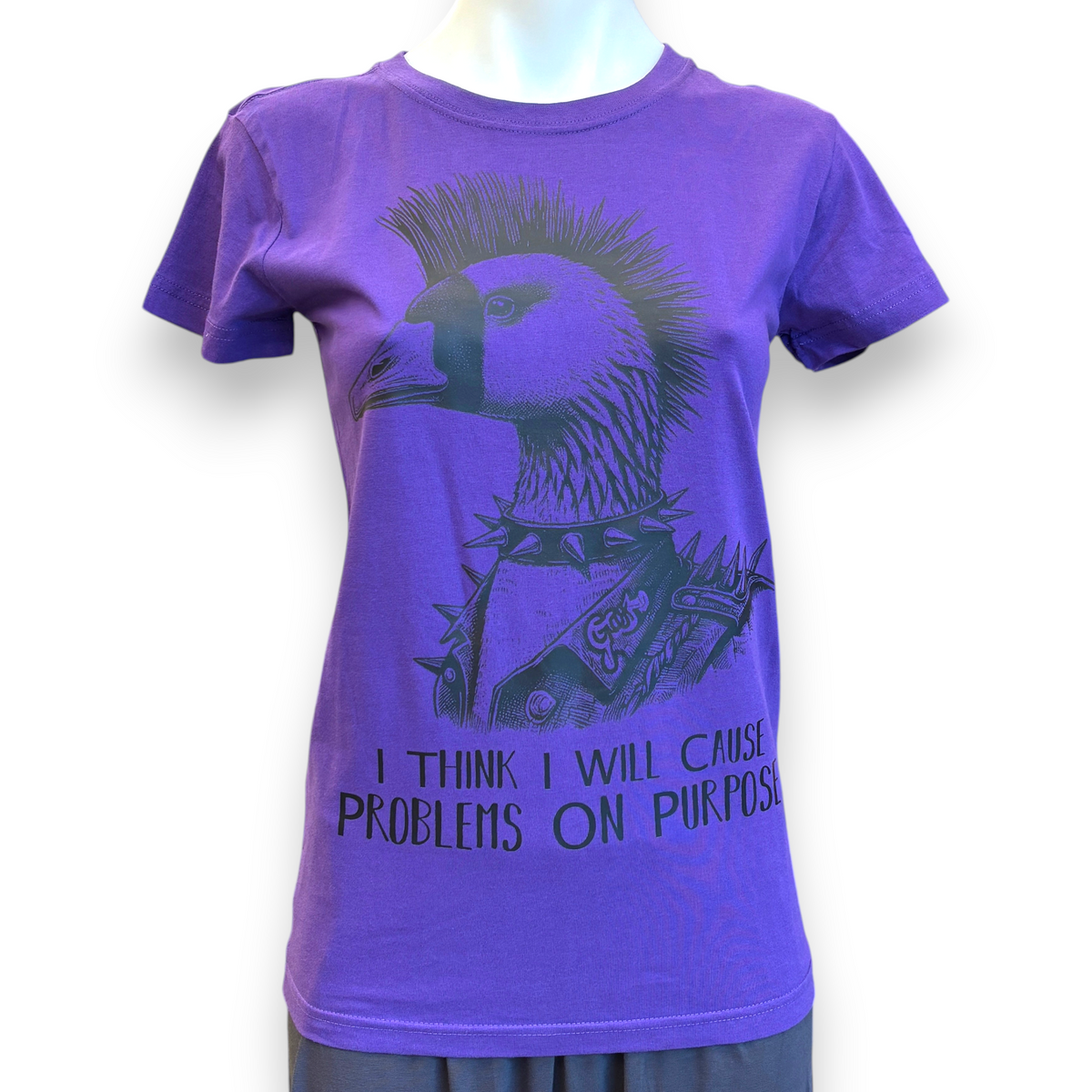 Women's Punk Goose Print T-Shirt | Alternative Graphic Tee