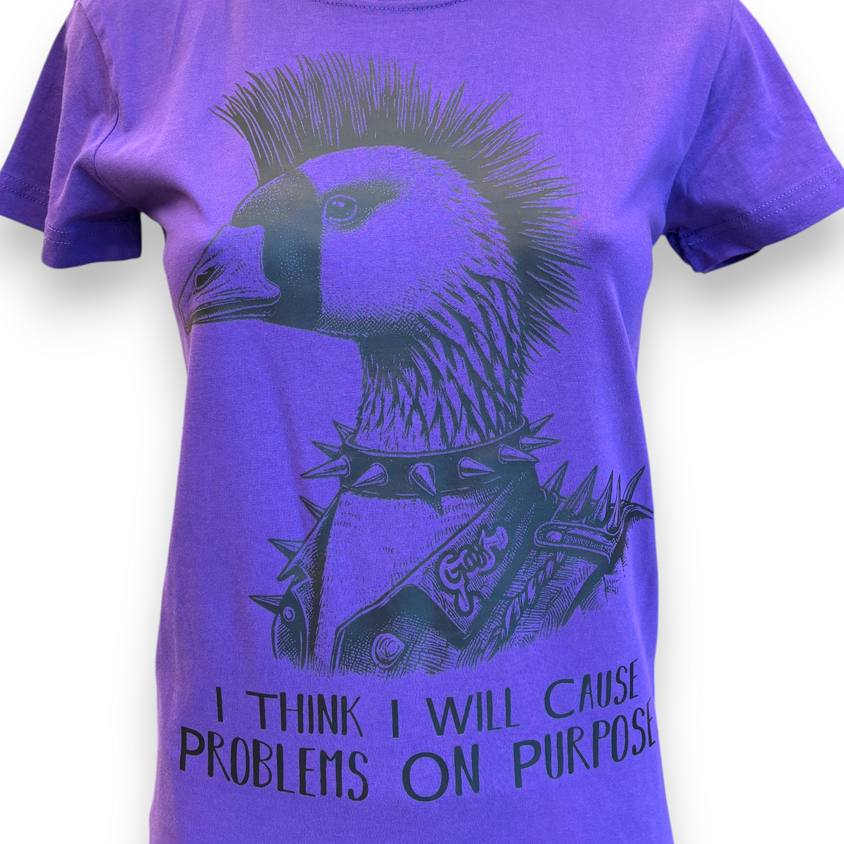 Women's Punk Goose Print T-Shirt | Alternative Graphic Tee