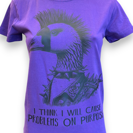 Women's Punk Goose Print T-Shirt | Alternative Graphic Tee