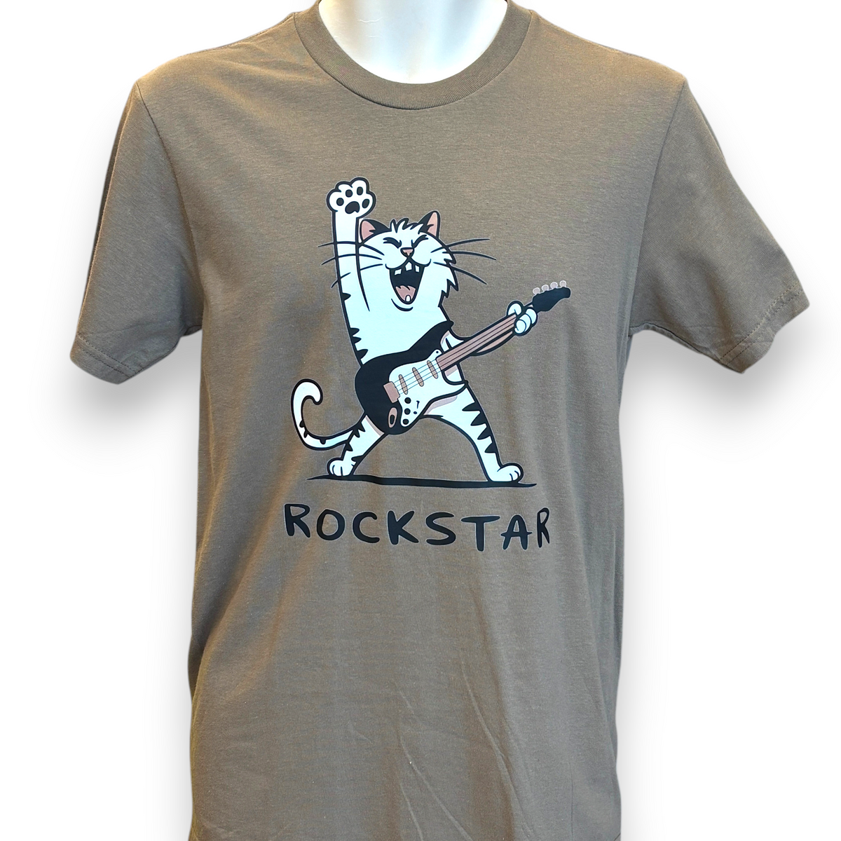 Men's Rockstar Cat T-Shirt – Funny Cat Graphic Tee