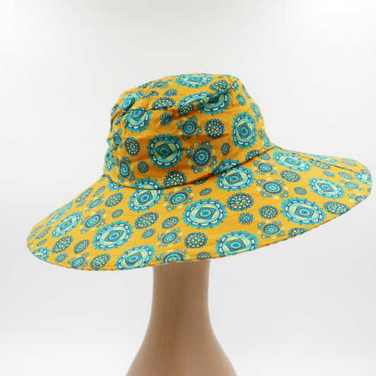 Wide Brim Reversible Sun Hat - floral