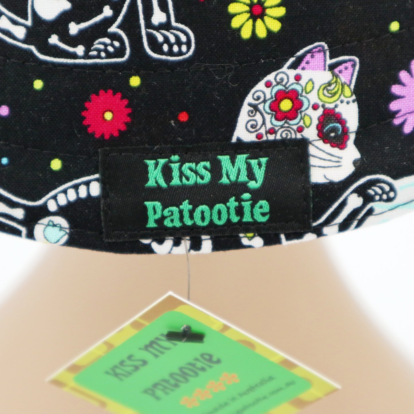 Reversible Sun Hat - Ladies & Girls sizes - day of the dead cats