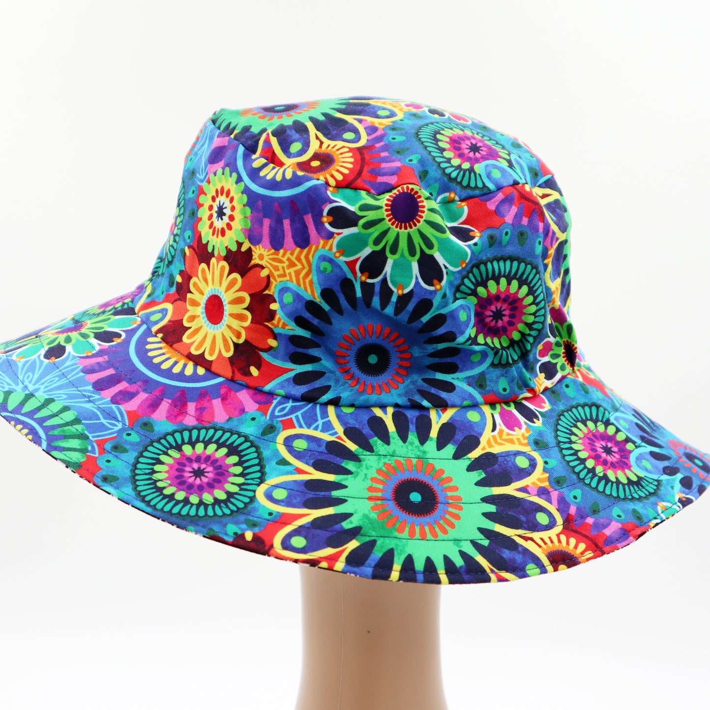 Reversible Sun Hat - Ladies & Girls sizes - day of the dead cats