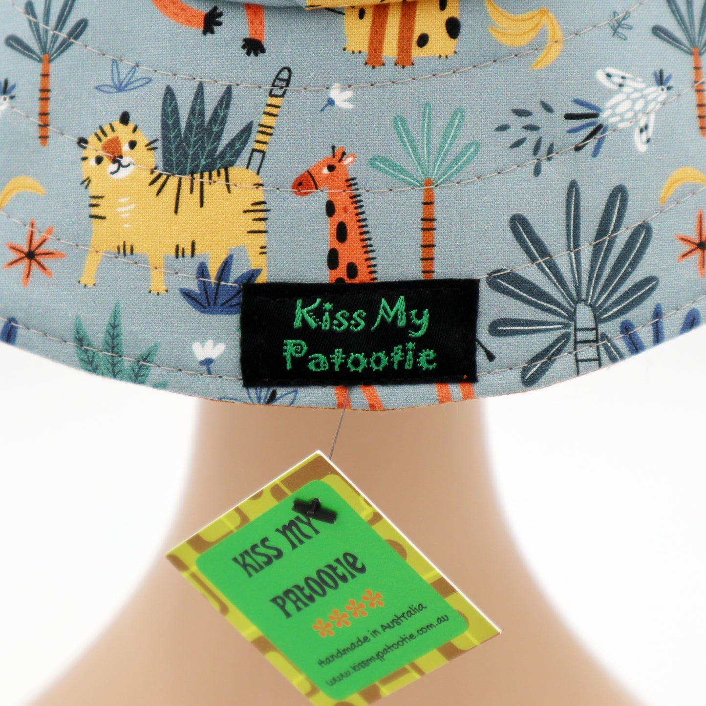 Baby / Kids Reversible Bucket Hat - jungle animals
