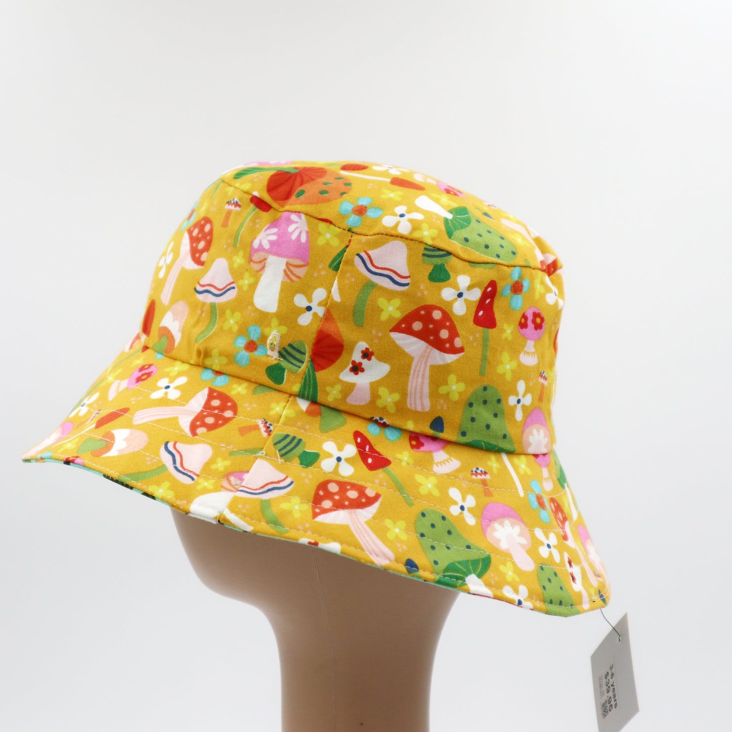 Baby / Kids Reversible Bucket Hat - retro caravan, mushroom