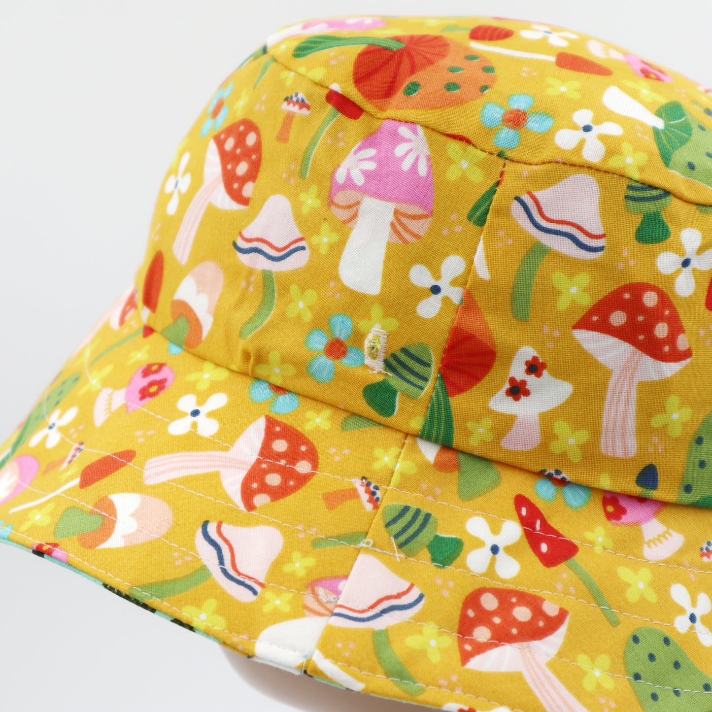 Baby / Kids Reversible Bucket Hat - retro caravan, mushroom