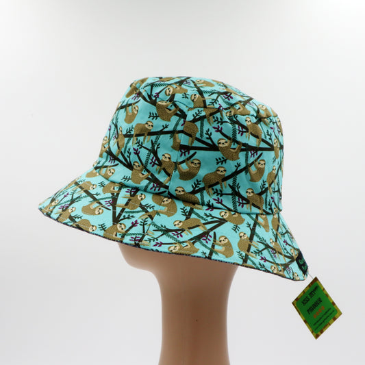 Teen / Mens Reversible Bucket Hat - sloth