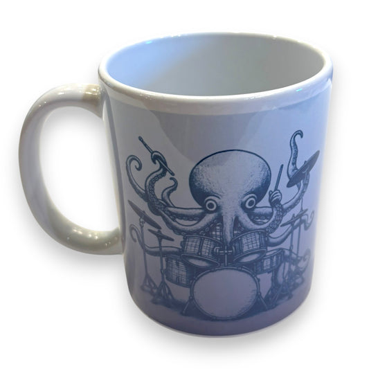 Printed Ceramic Mug - Octopus drummer