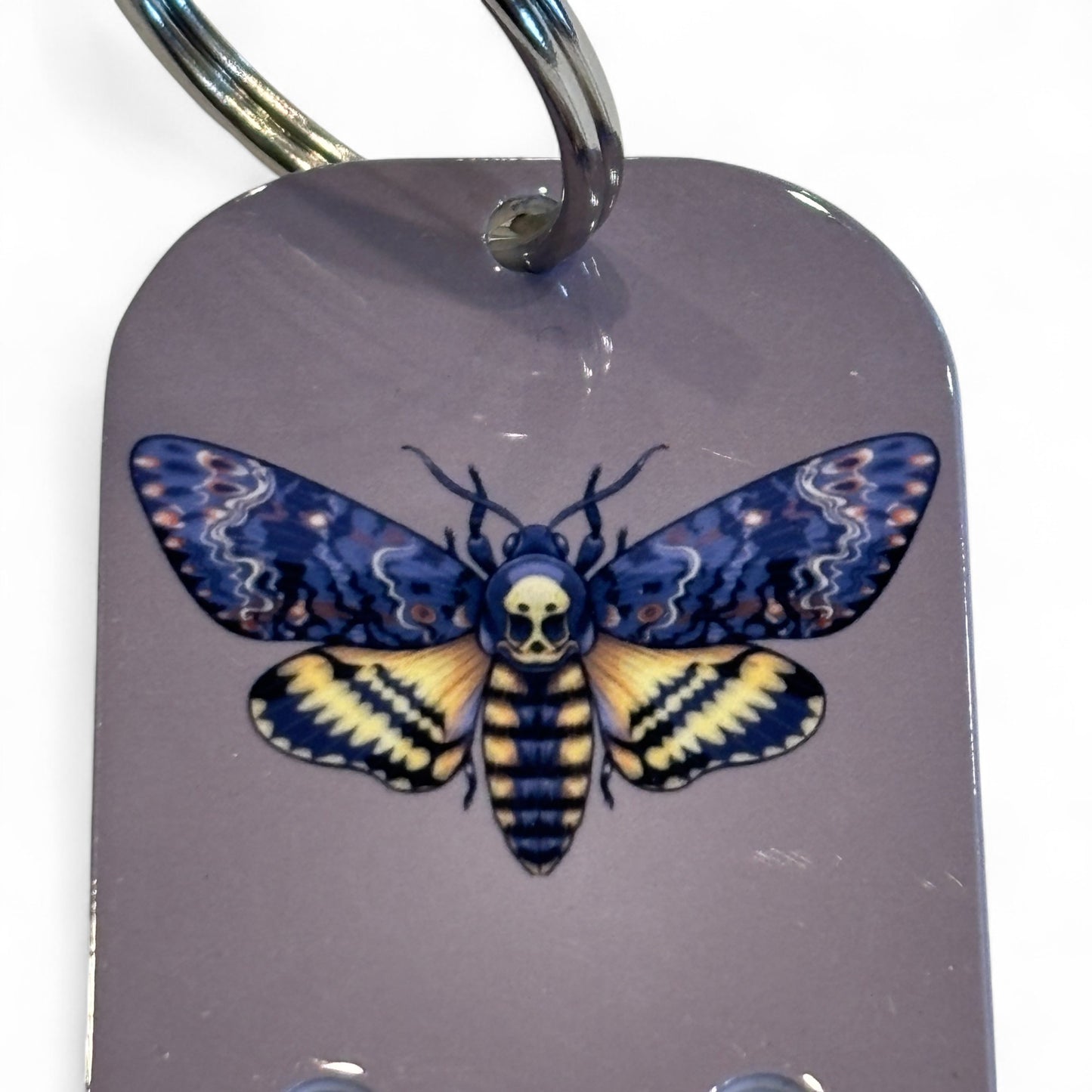 Printed Bottle Opener Keyring - deathshead hawkmoth