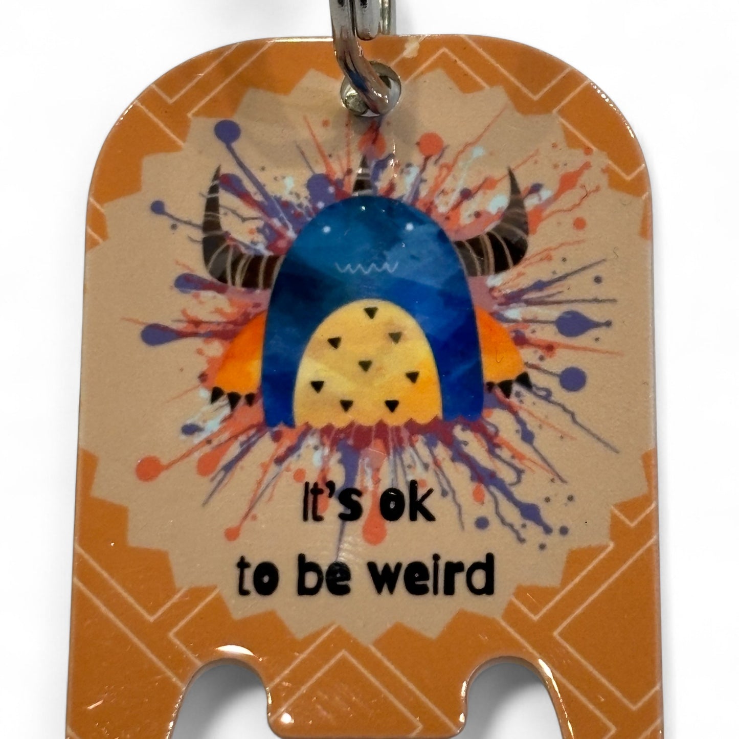 Printed Drink Cooler & Bottle Opener Keyring - It's ok to be weird