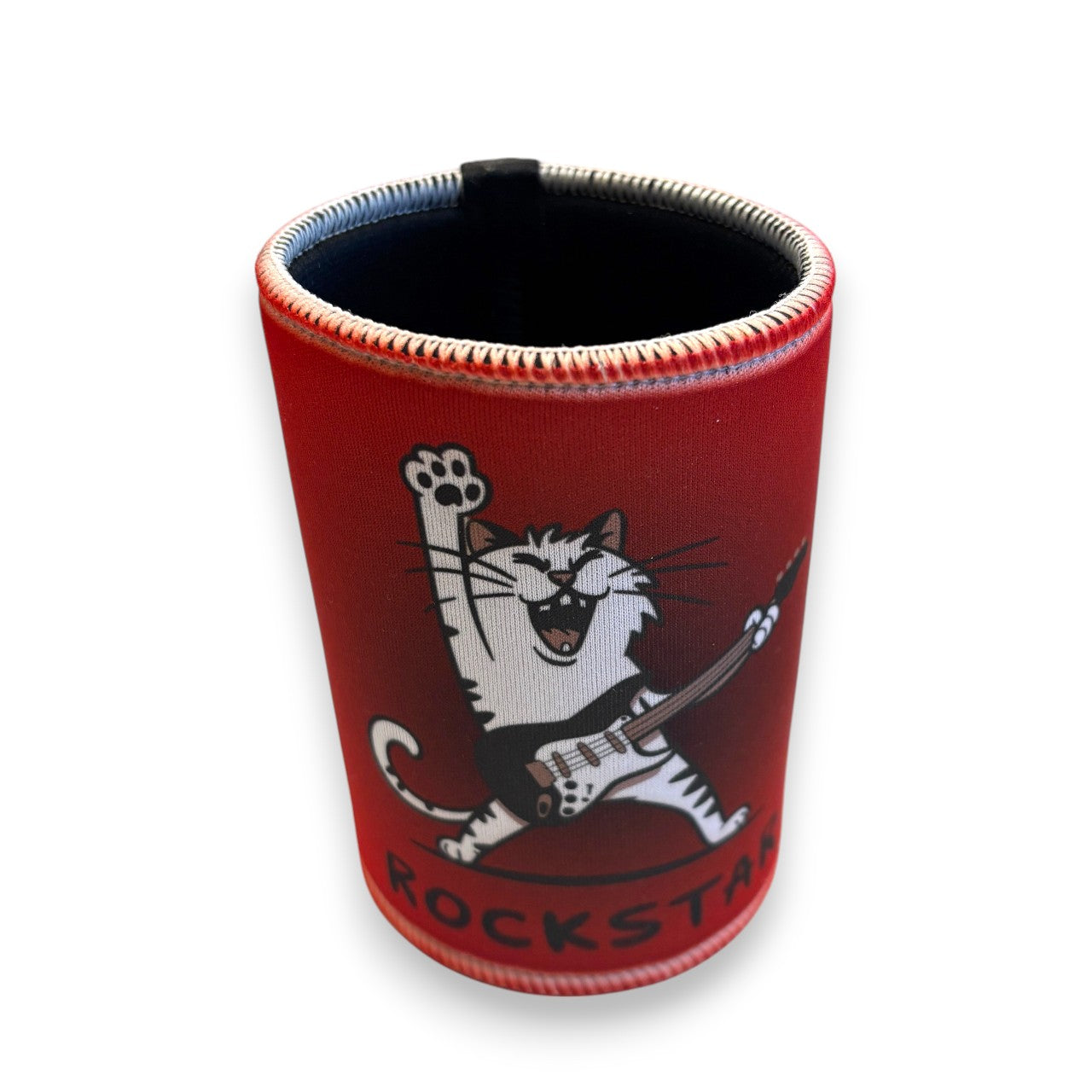 Printed Stubby / Can Cooler - rockstar cat