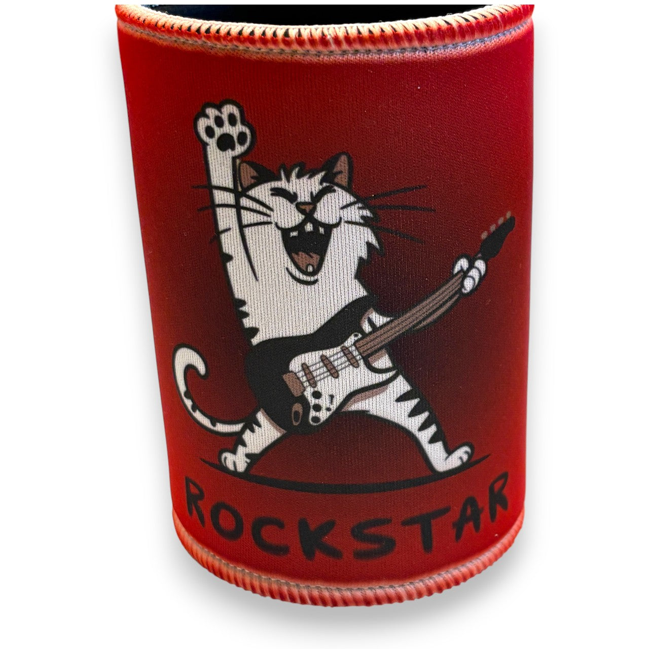 Printed Stubby / Can Cooler - rockstar cat