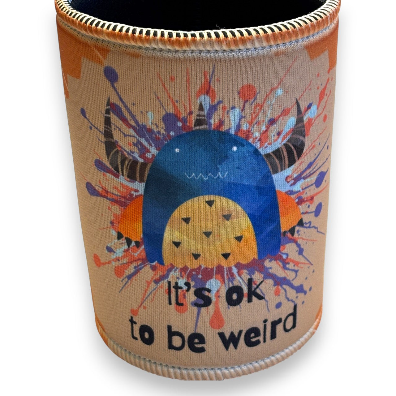 Printed Drink Cooler & Bottle Opener Keyring - It's ok to be weird