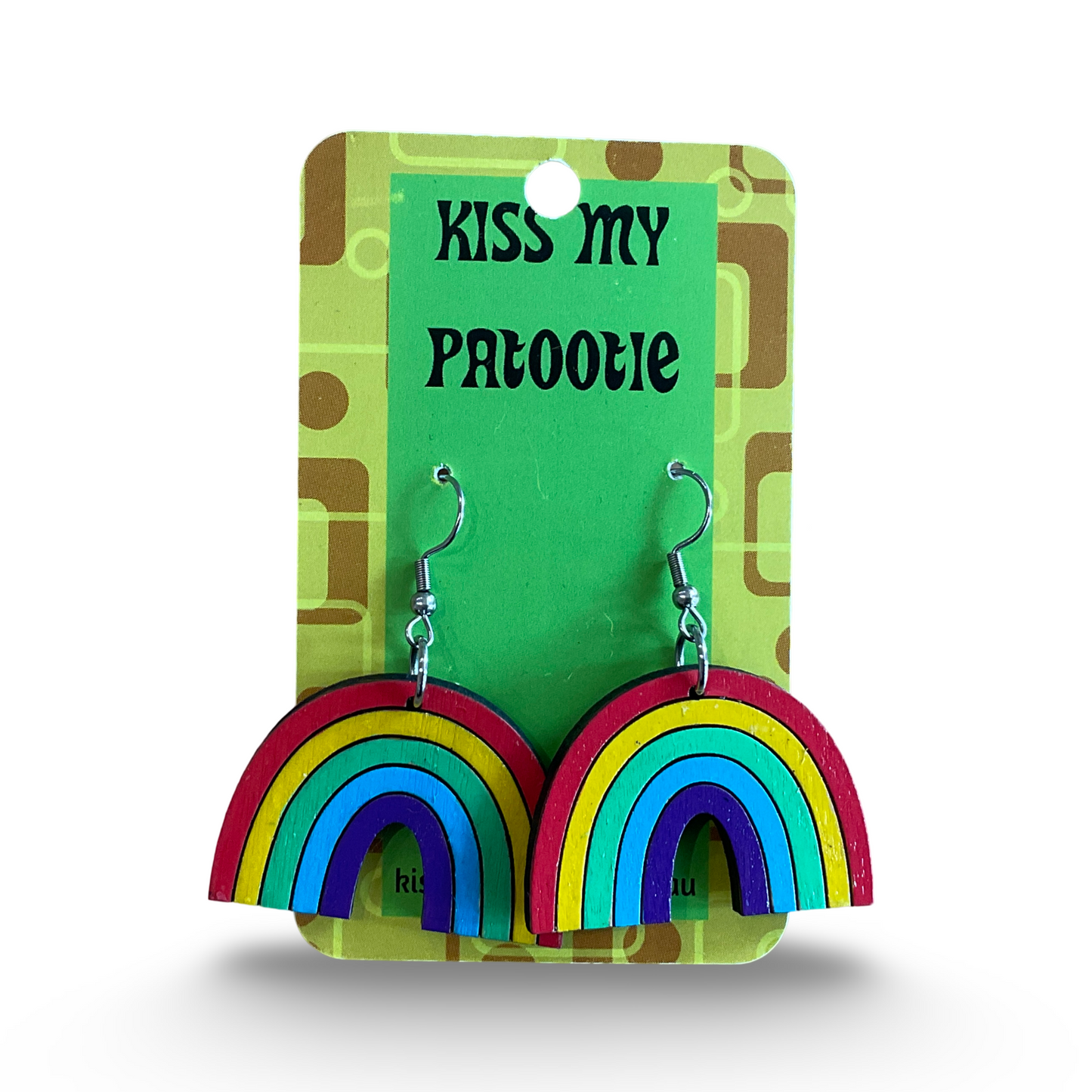 Rainbow earrings - hand painted, LBGTQ pride