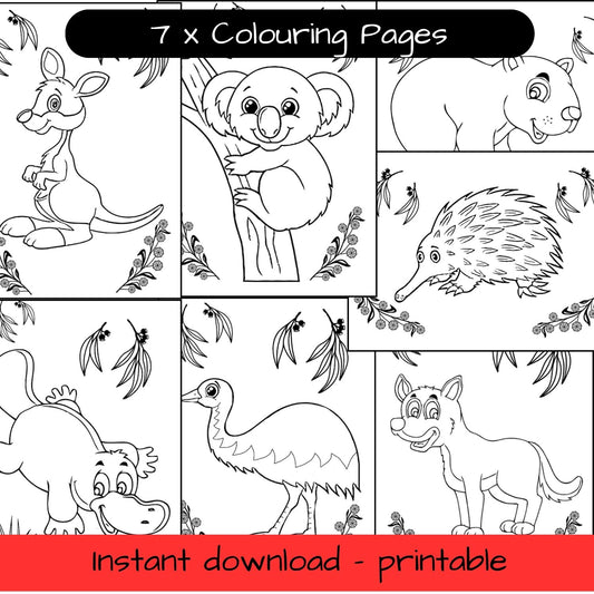 7 Printable colouring in pages - Australian animals