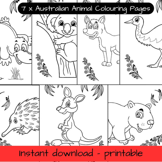 7 Printable colouring in pages - Australian animals