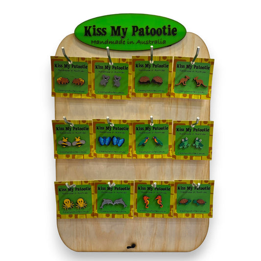 Australian animal studs wholesale starter pack - 36 x studs & Free display stand