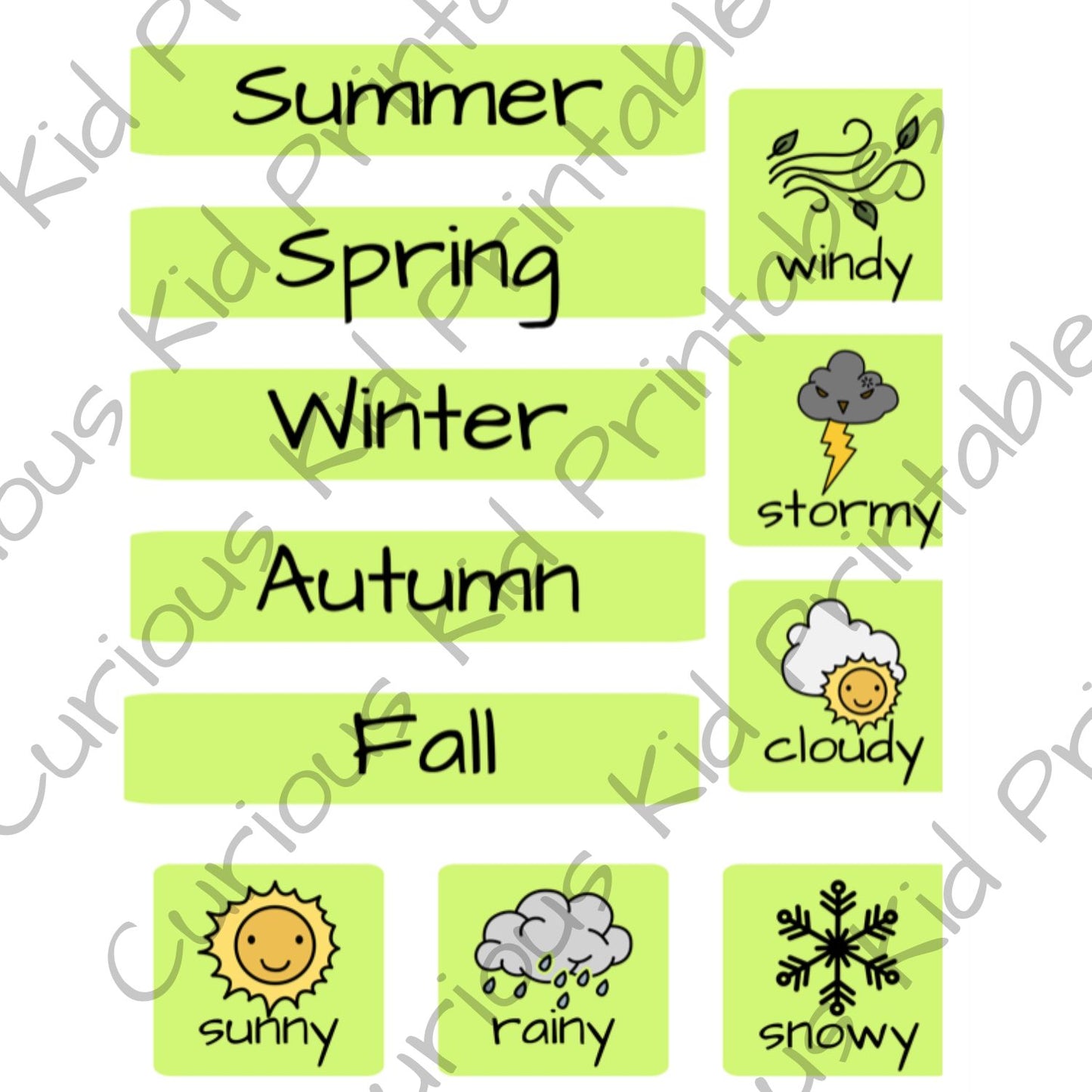 Daily visual calendar with weather - poster - day, date, month, year