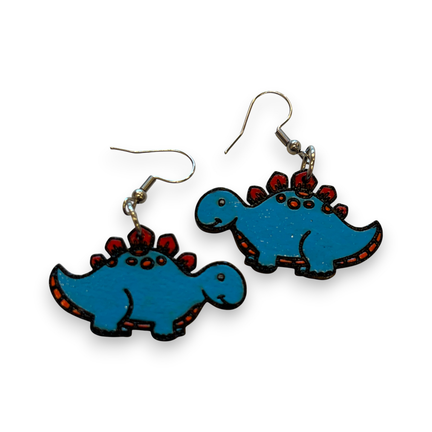 Wooden dinosaur earrings