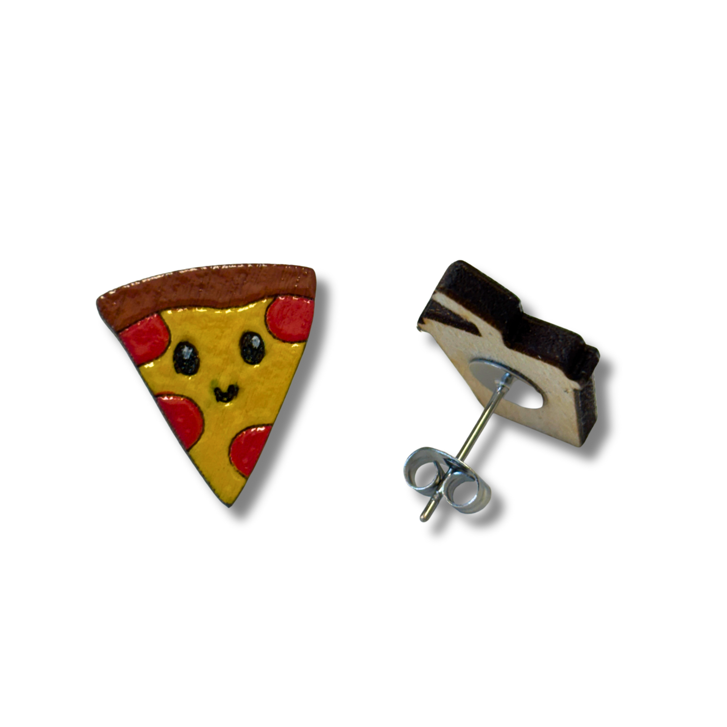 Pizza & Drink studs - hand painted earrings
