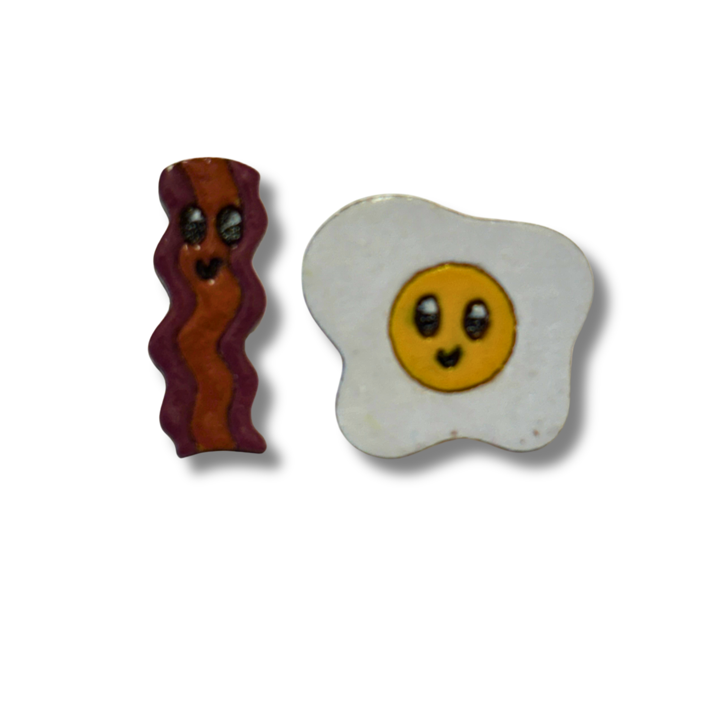 Bacon & Egg studs - hand painted earrings