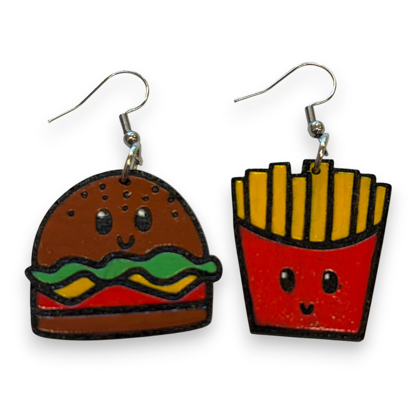 Wooden Food Earring Blanks for DIY Jewellery Making, dangles - 10pc Laser Cut Pieces