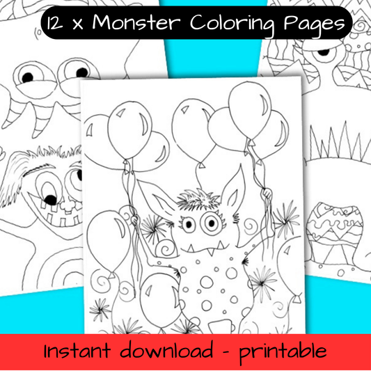 14 Printable colouring in pages - monsters and animals