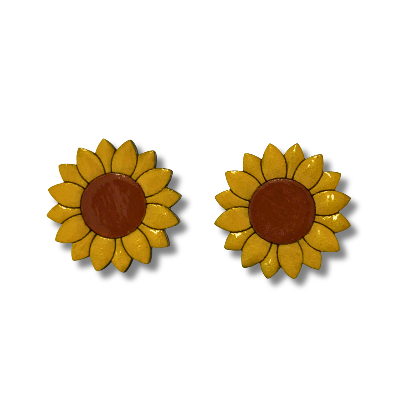 Wooden Flower Earring Blanks for DIY Jewellery Making, scrapbooking - Studs - 10pc Laser Cut Pieces