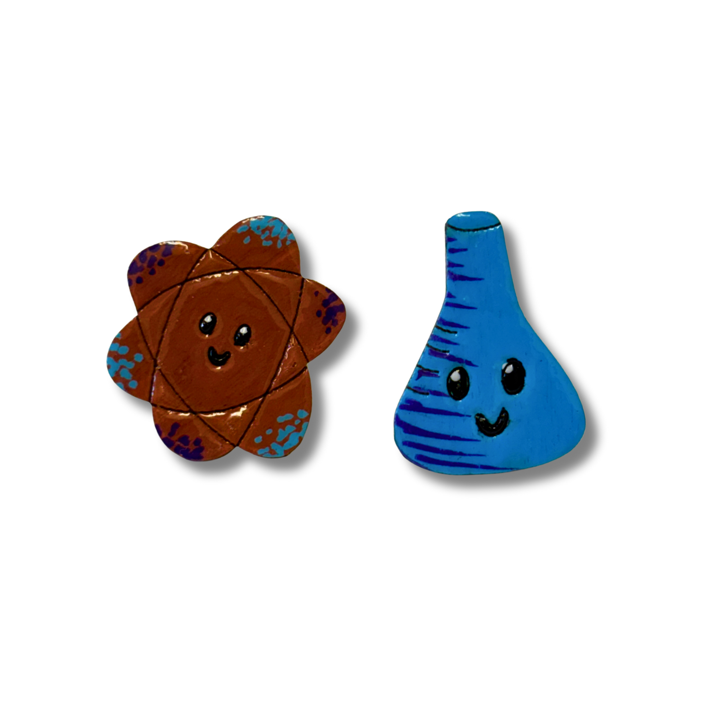 Science teacher studs - hand painted earrings