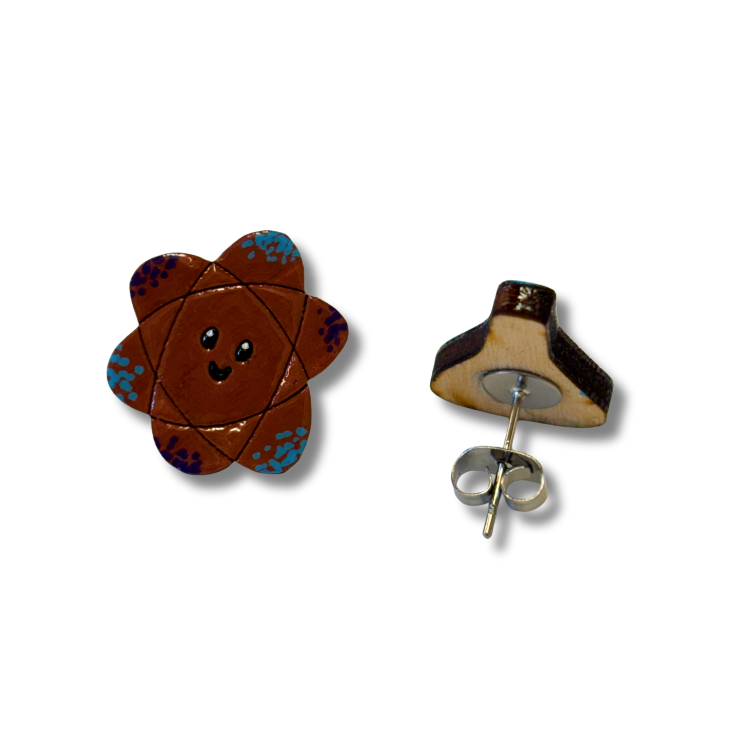 Science teacher studs - hand painted earrings