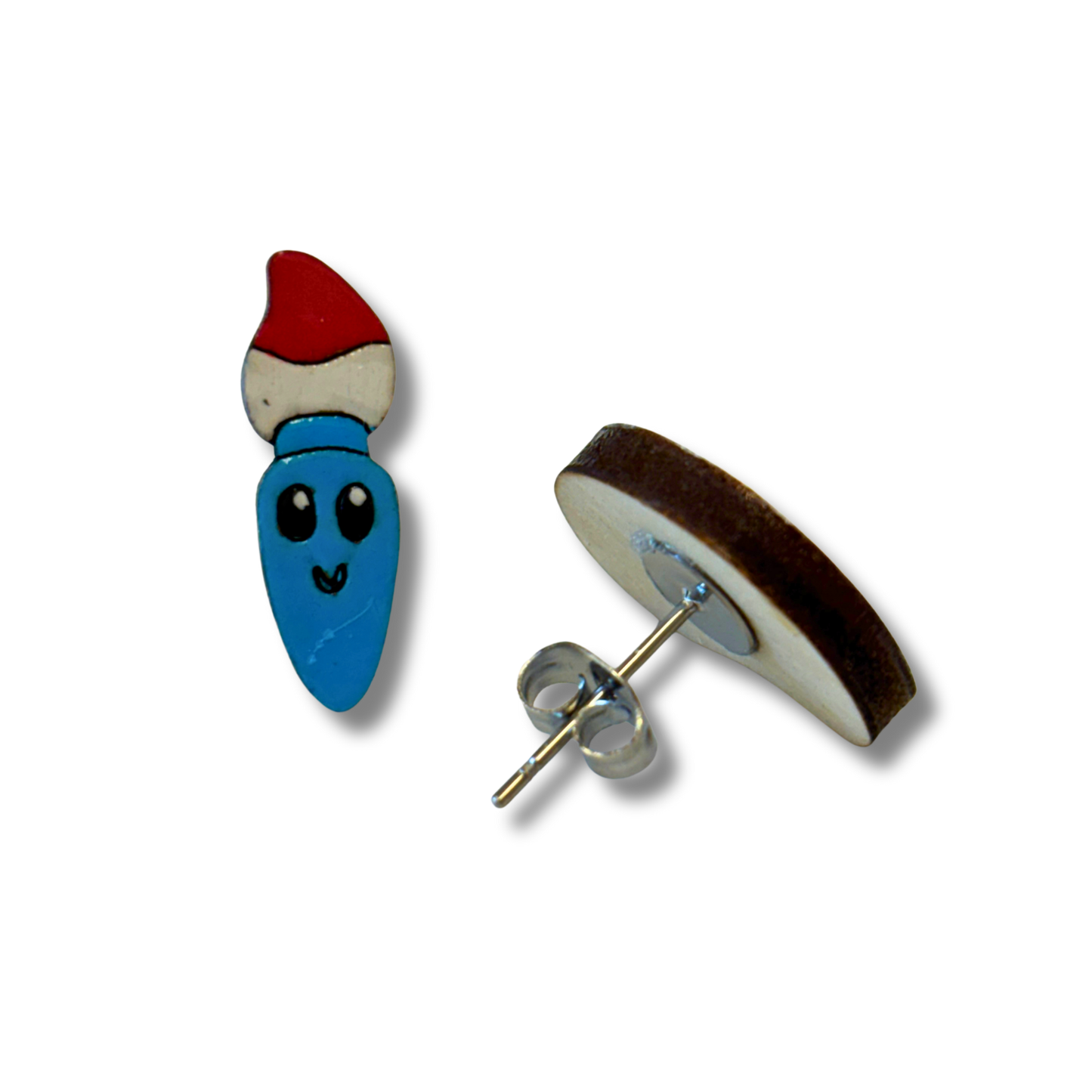 Paint brush / palette teacher studs - hand painted earrings