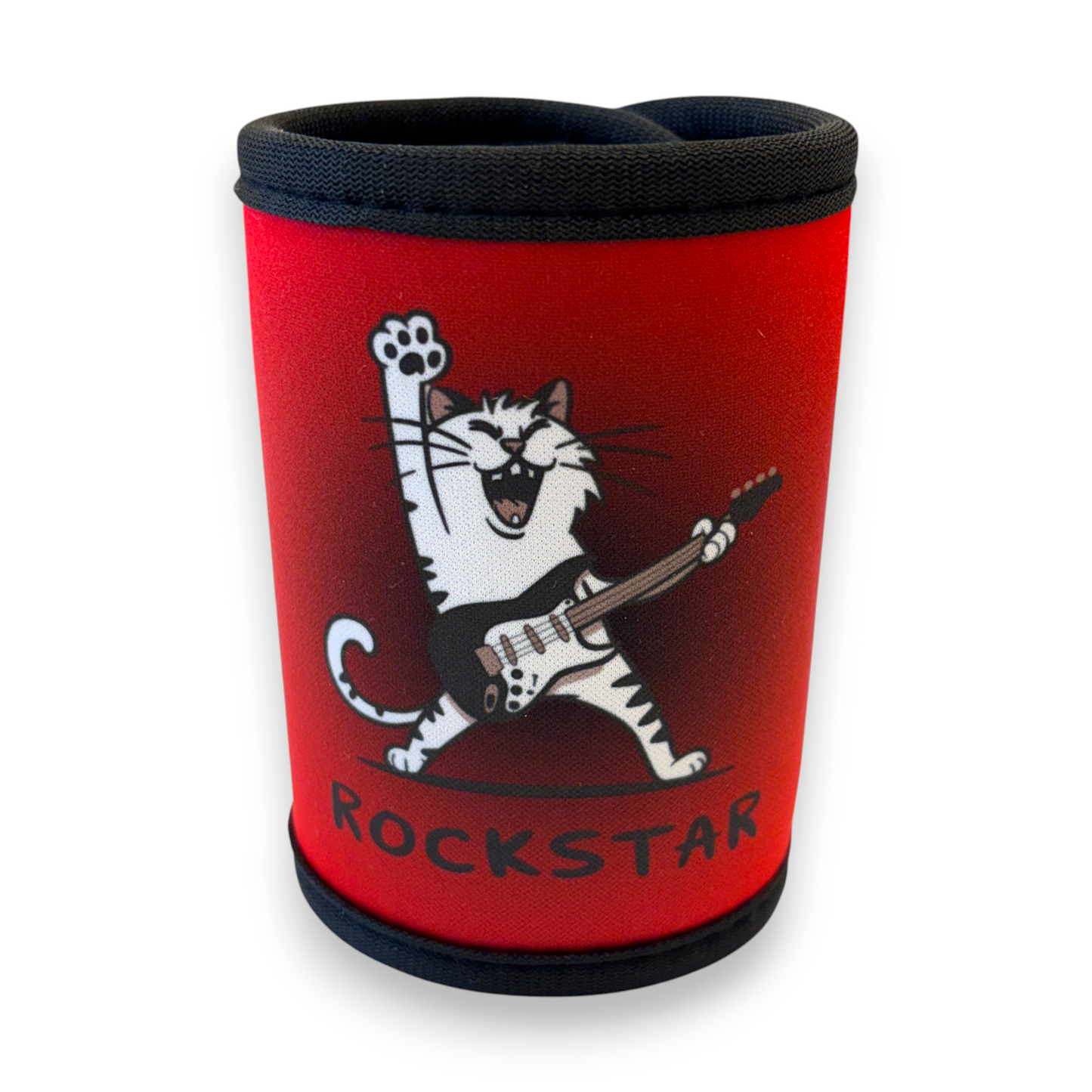 Printed Stubby / Can Cooler - rockstar cat