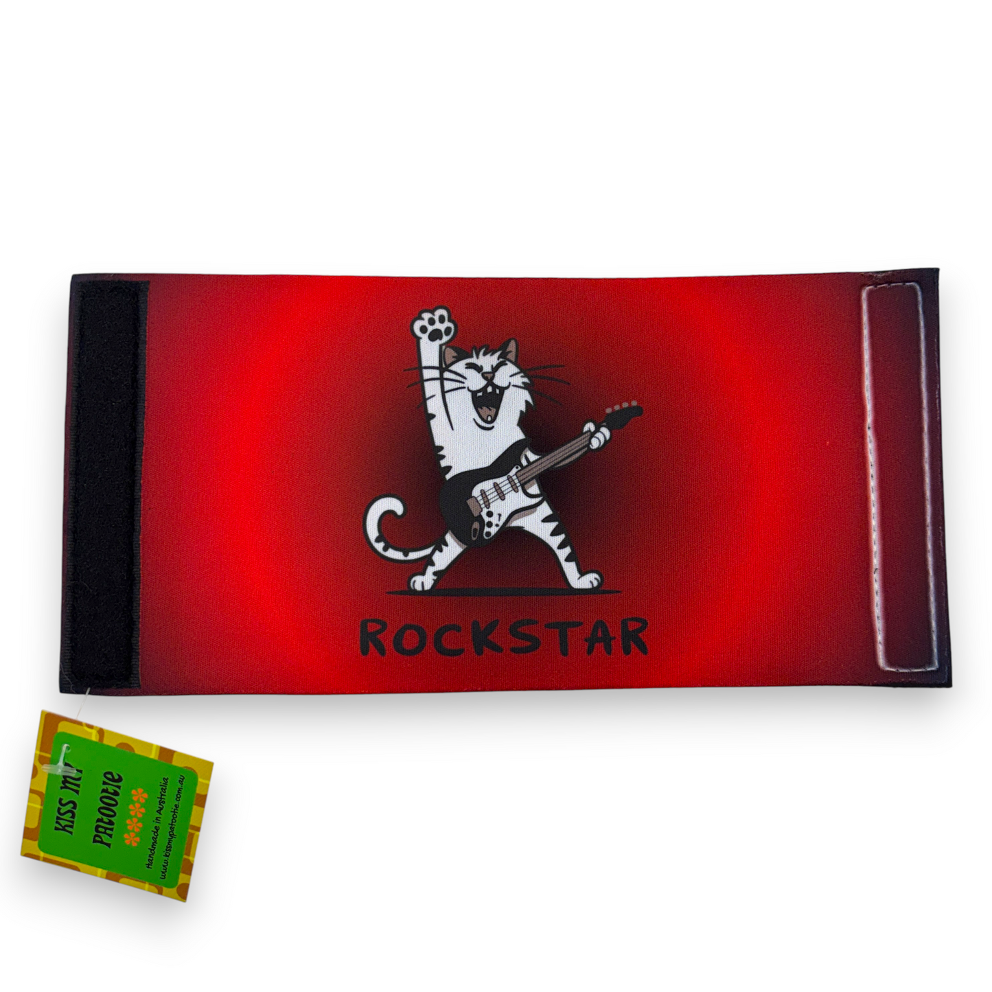 Printed Stubby / Can Cooler - rockstar cat