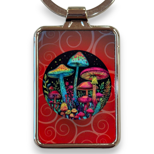 Printed Keyring - magic mushrooms