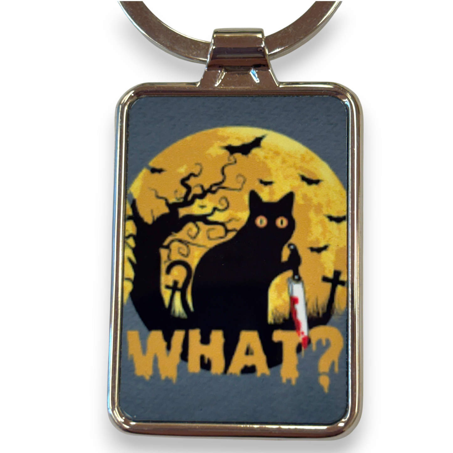 Printed Keyring - murder cat