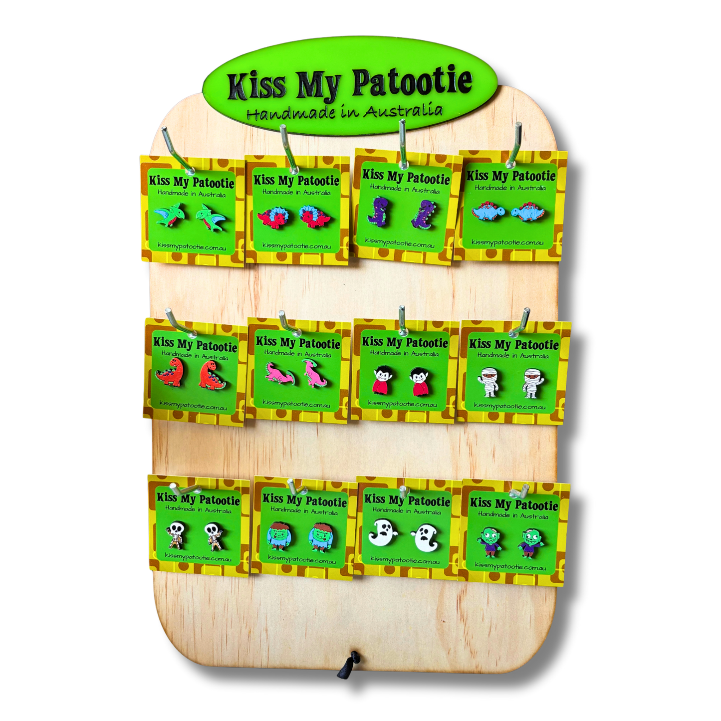 Studs wholesale starter pack - 36 x studs & Free display stand - Dinosaur / Halloween theme