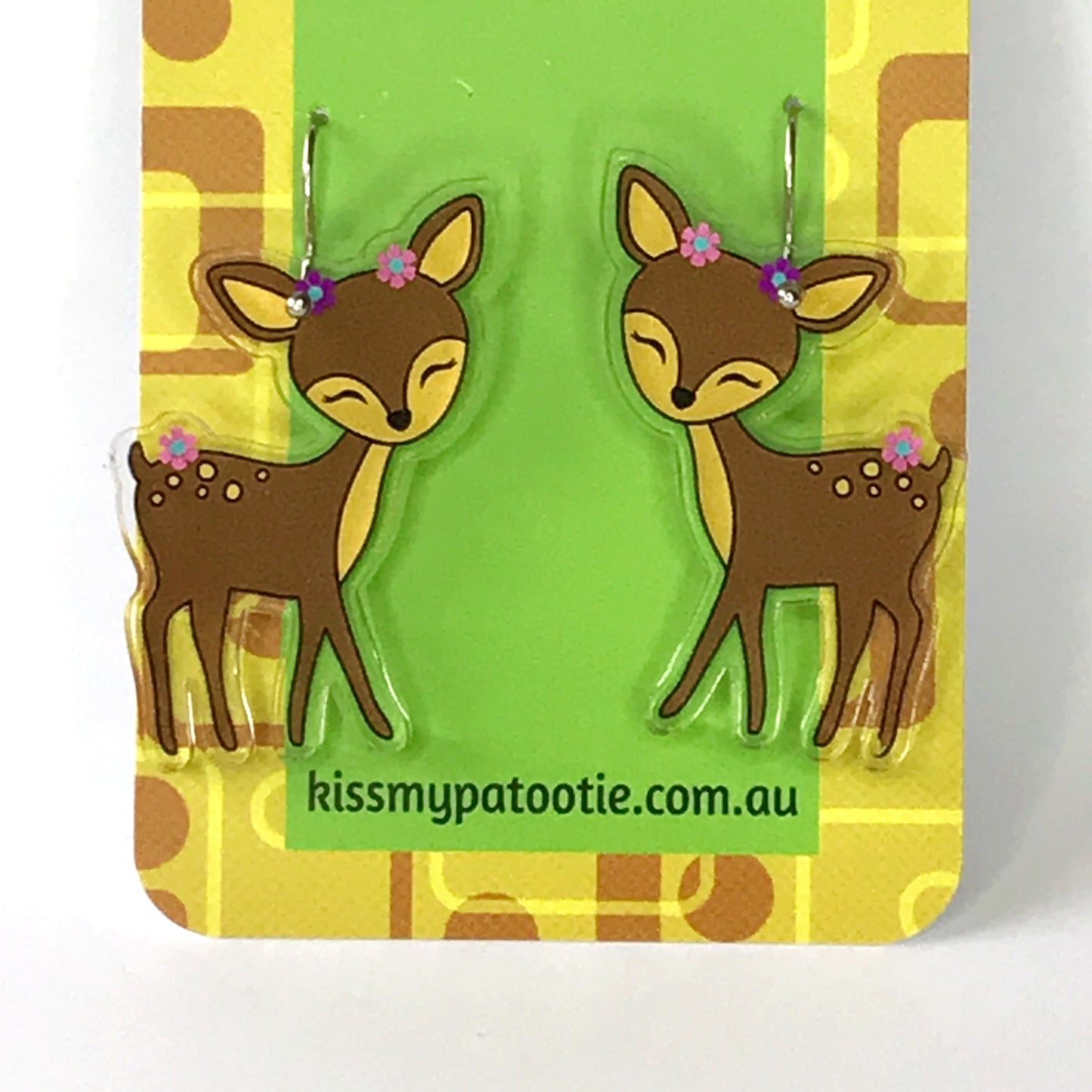 Woodland deer acrylic earrings - 100% recycled acrylic