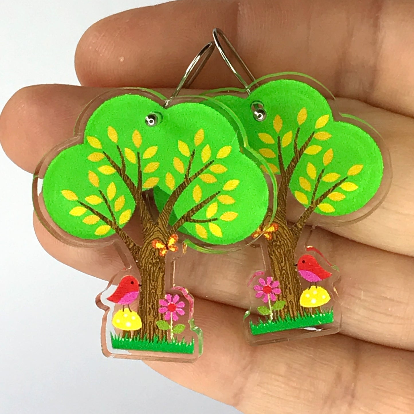 Woodland Tree acrylic earrings - 100% recycled acrylic