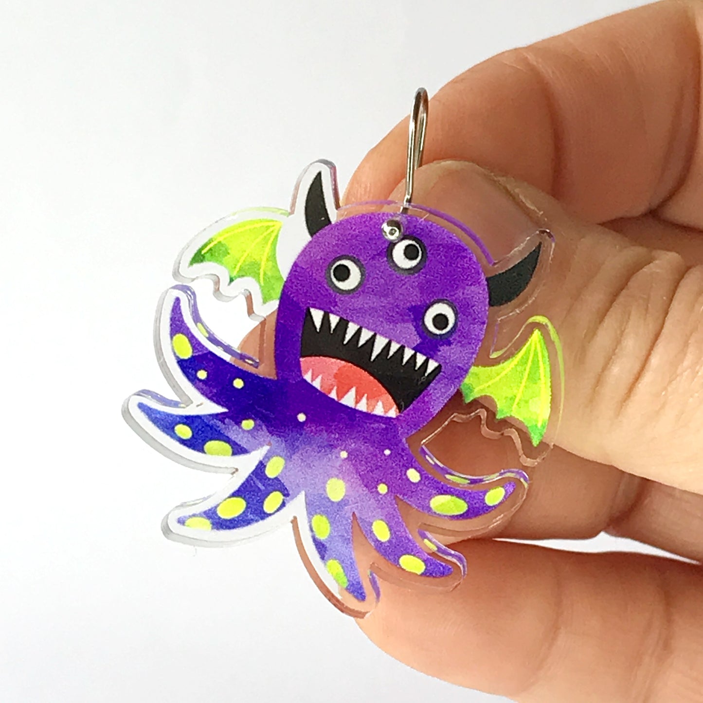 Halloween octopus monster earrings - 100% recycled acrylic