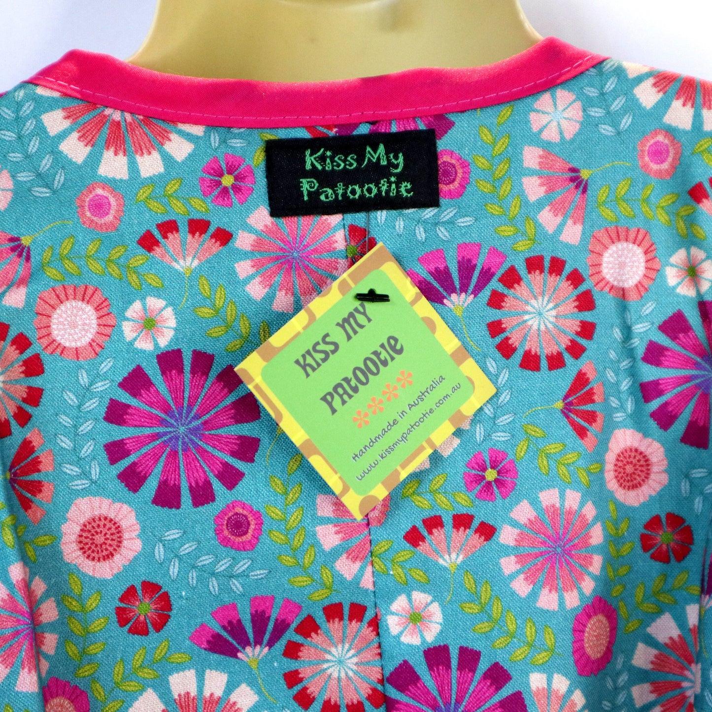 Girls wrap dress - sizes 0 - 8, teal floral