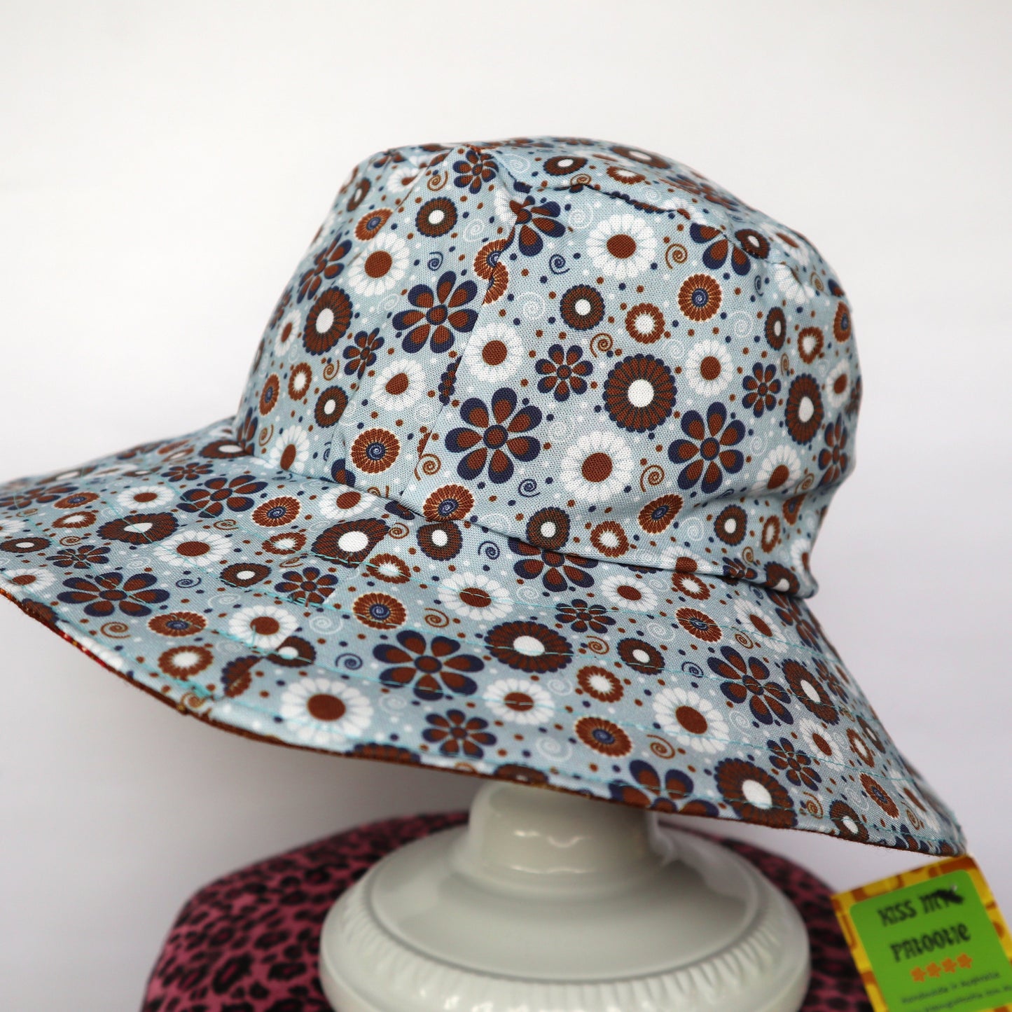 Reversible Sun Hat - Ladies & Girls sizes - brown floral
