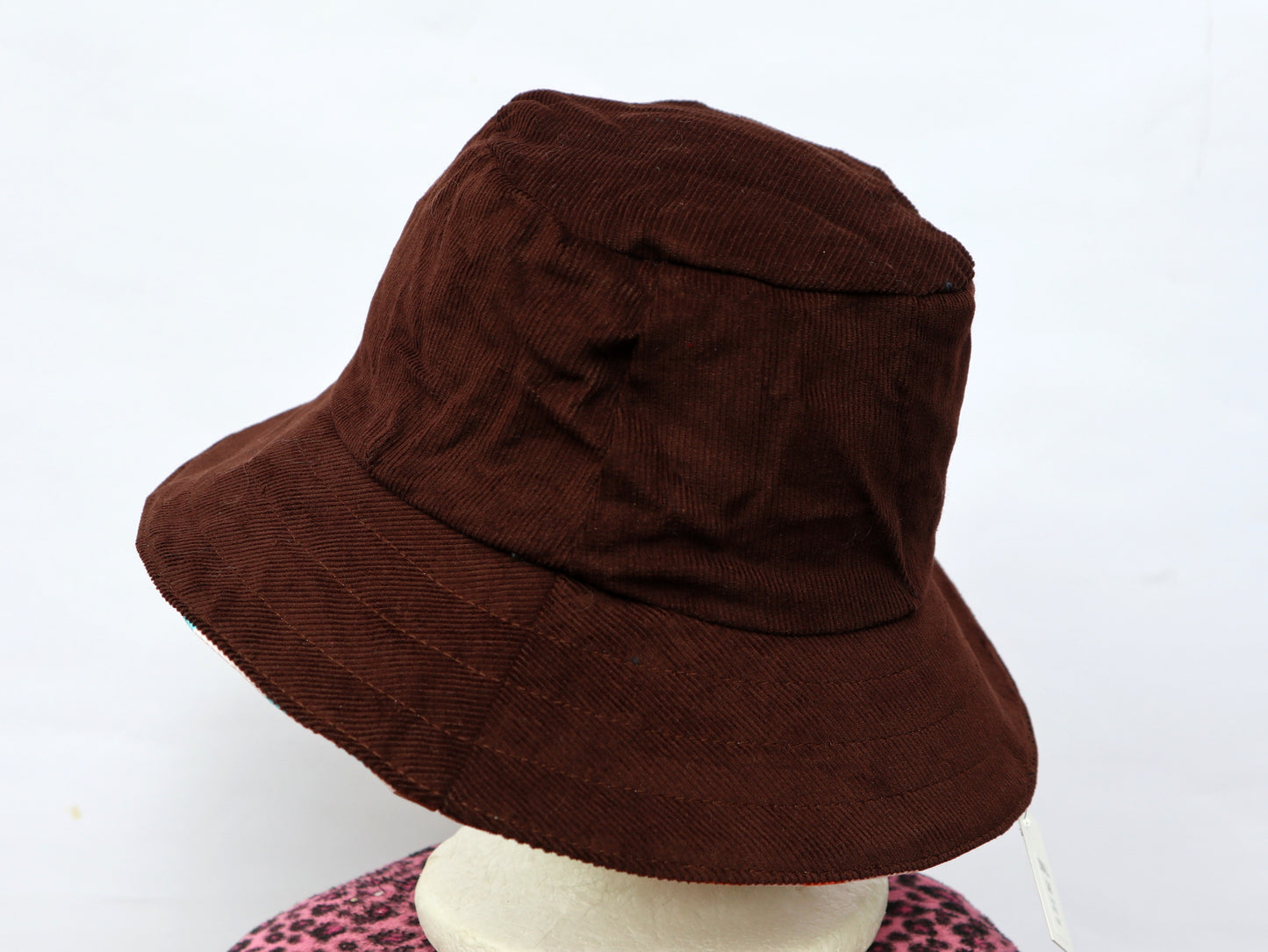 Teen / Mens Reversible Bucket Hat - retro geometric, corduroy