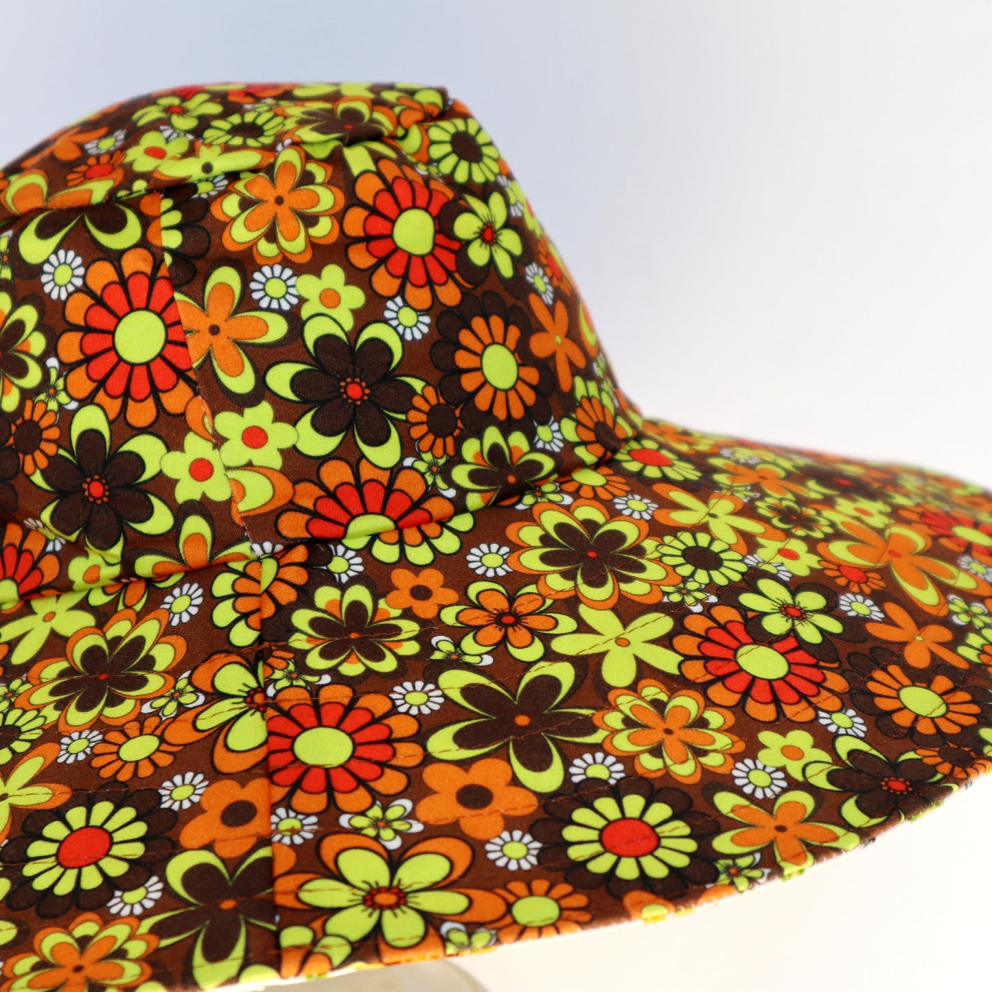 Wide Brim Reversible Sun Hat - flower power