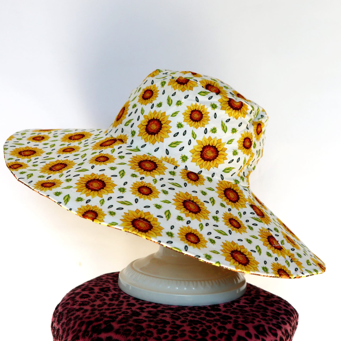 Wide Brim Reversible Sun Hat - flower power