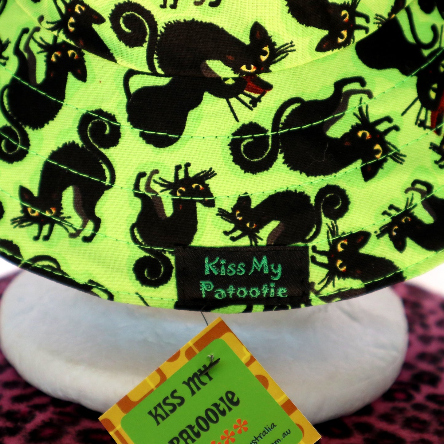 Baby / Kids Reversible Bucket Hat - black cats