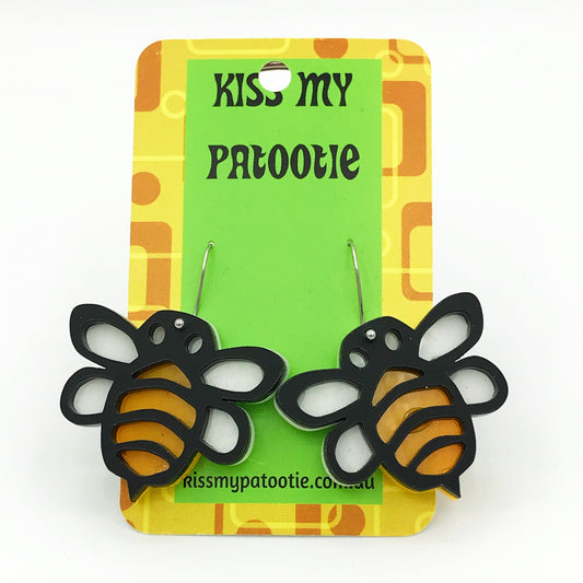 Bee earrings - laser cut acrylic