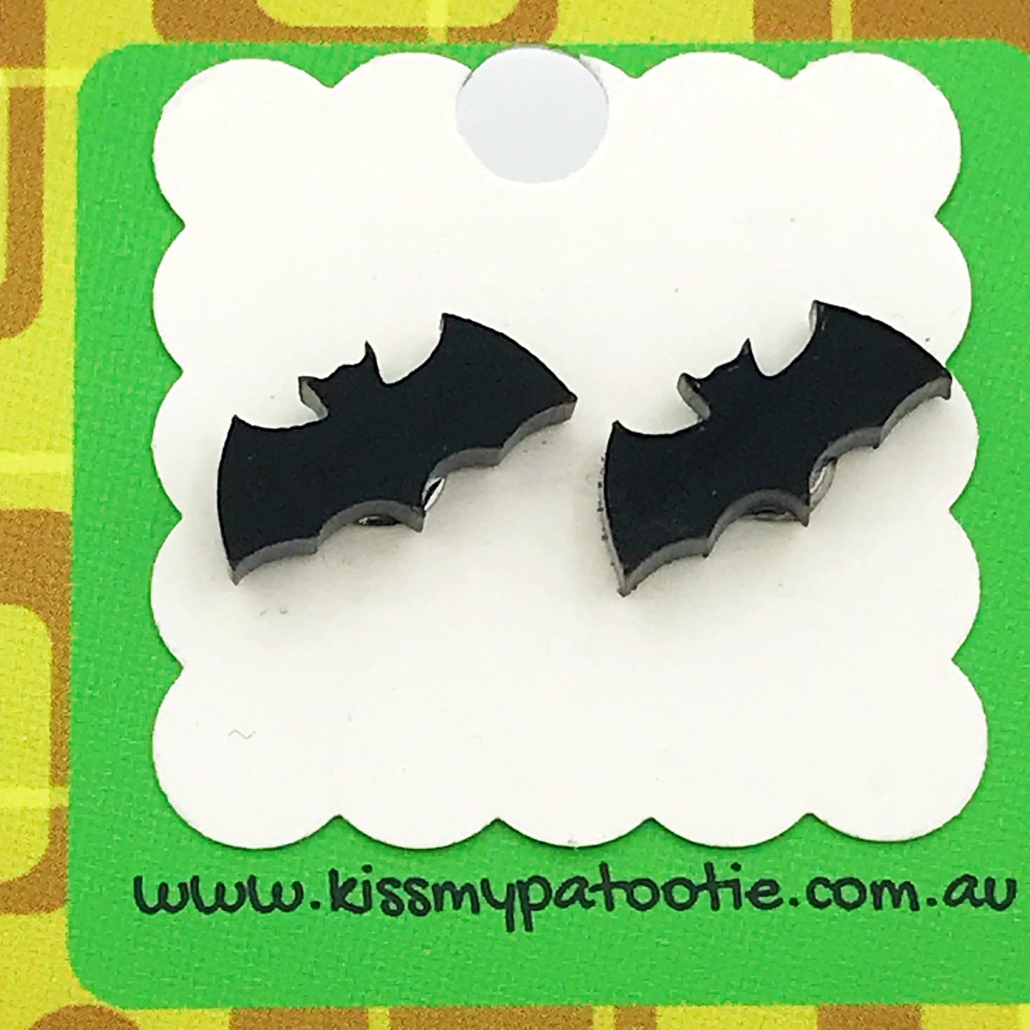 Bat laser cut acrylic earrings - flying fox