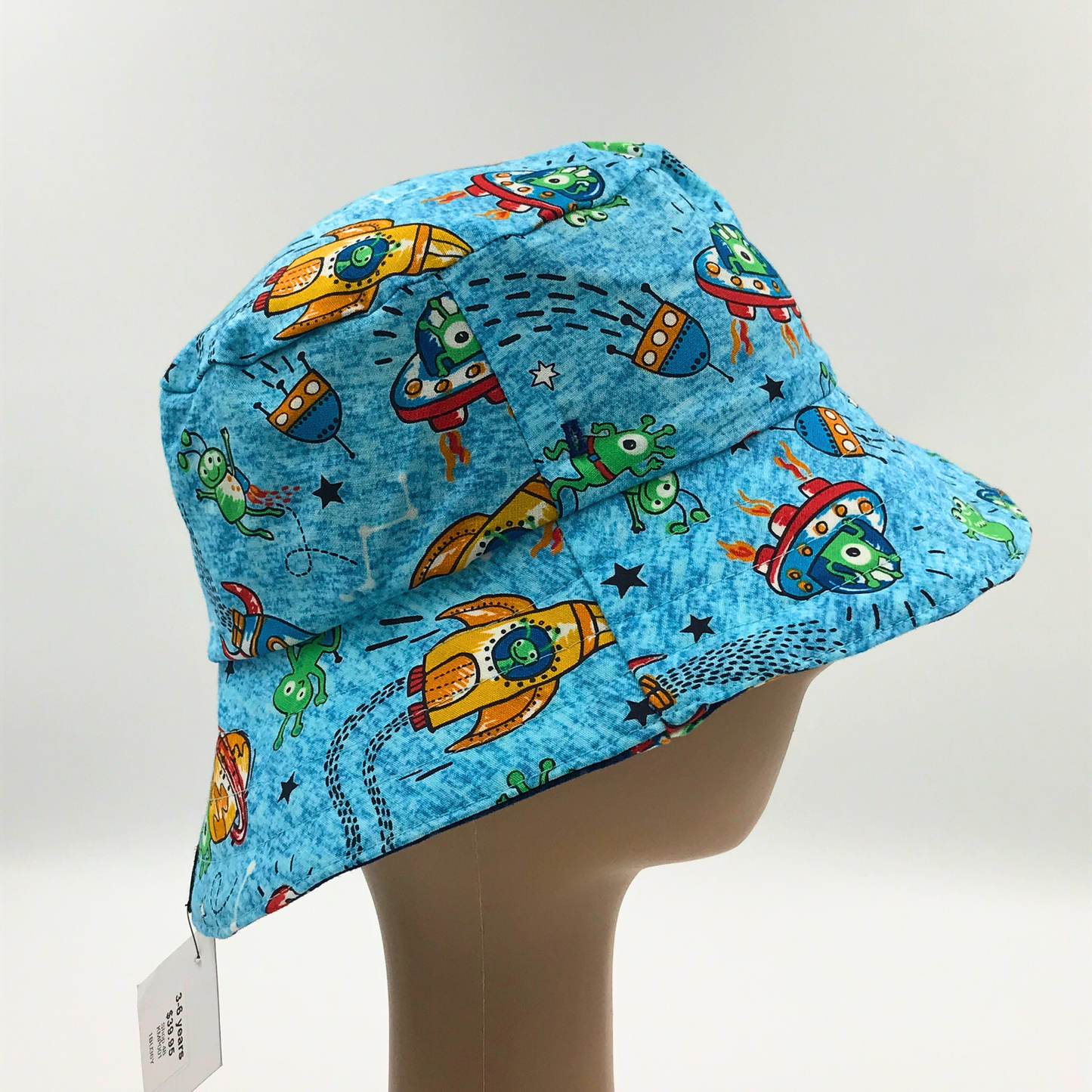 Baby / Kids Reversible Bucket Hat - aliens / spaceship