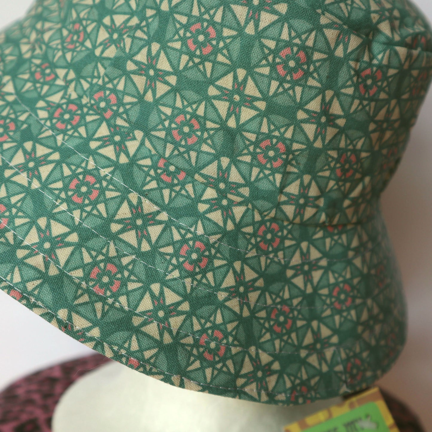 Reversible Bucket Hat - girls sizes 3 mths - 6 yrs - lime green floral