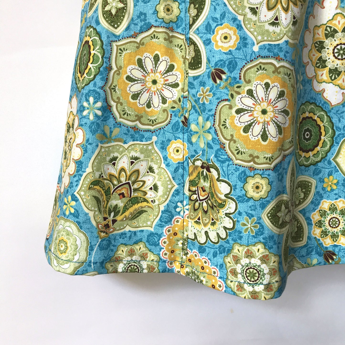Ladies A Line Skirt - Blue floral - sizes 8 - 24 avail